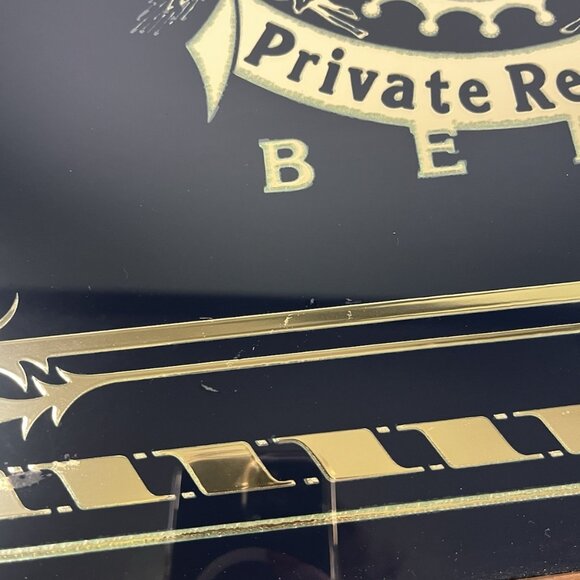 Vintage 80s Henry Weinhard’s Private Reserve Beer Mirror Bar Sign Gold Etched - Picture 8 of 9